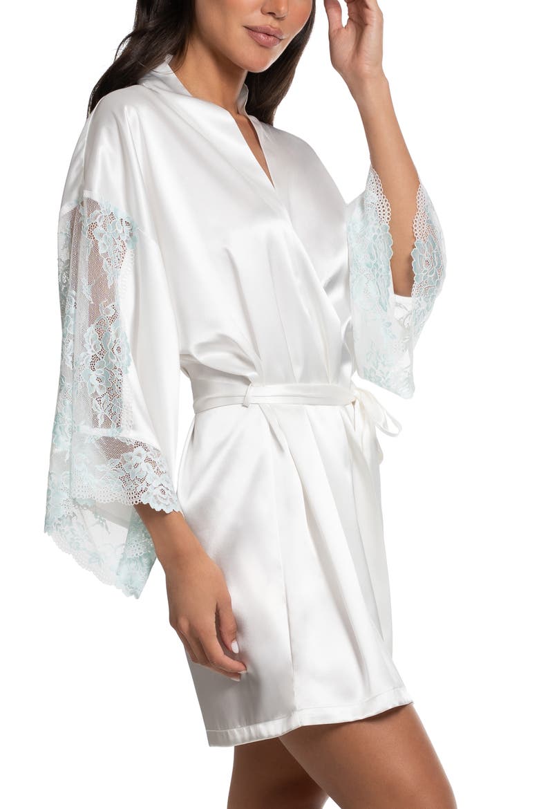 Lillie Lace Trim Satin Wrap, Alternate, color, IVORY