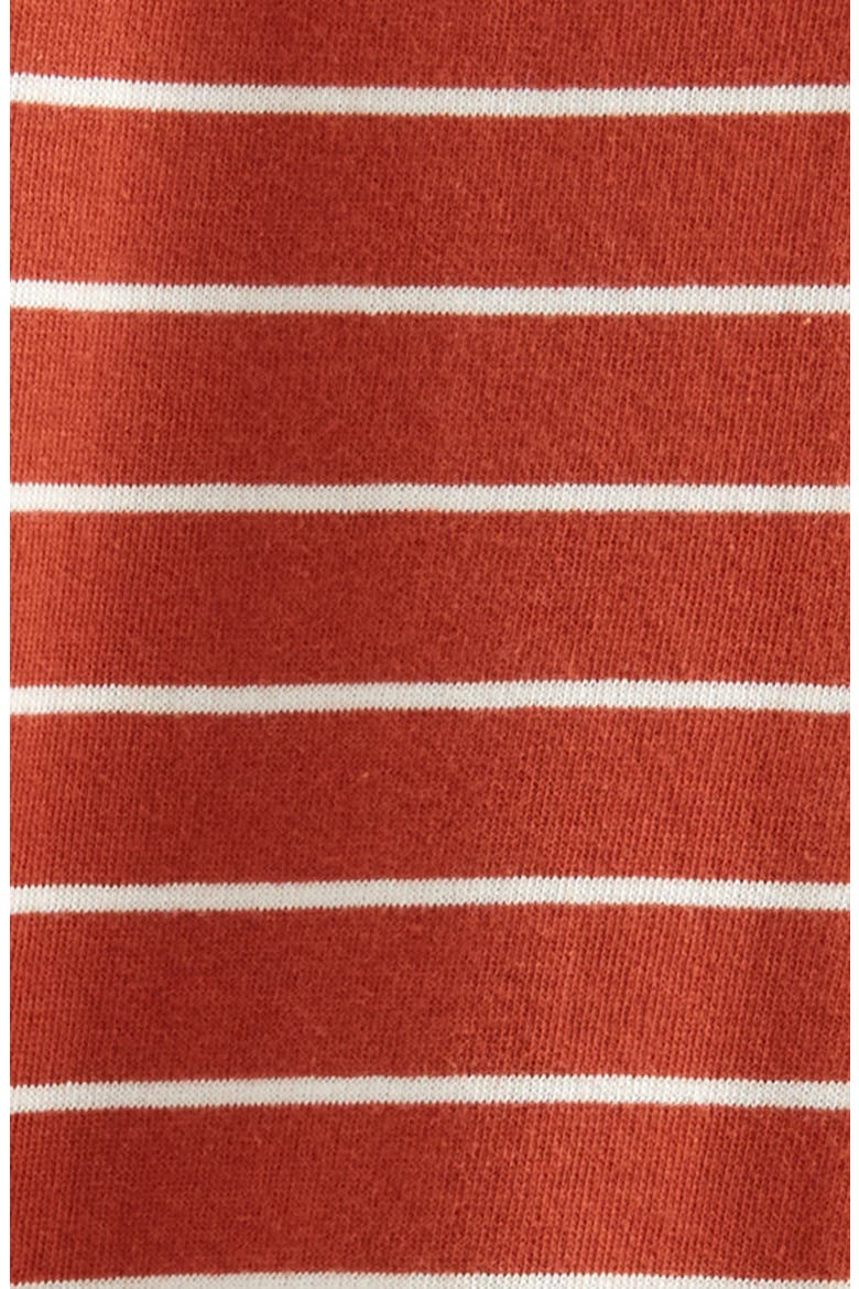Stripe Button-Up Cotton French Terry Romper, Alternate, color, RUST ADOBE PICNIC STRIPE