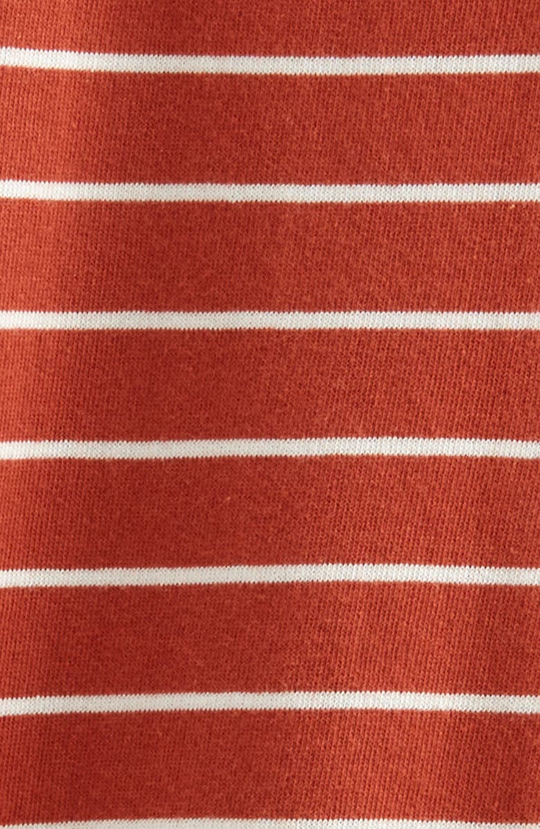 Nordstrom Stripe Button-Up Cotton French Terry Romper, Alternate, color, Rust Adobe Picnic Stripe
