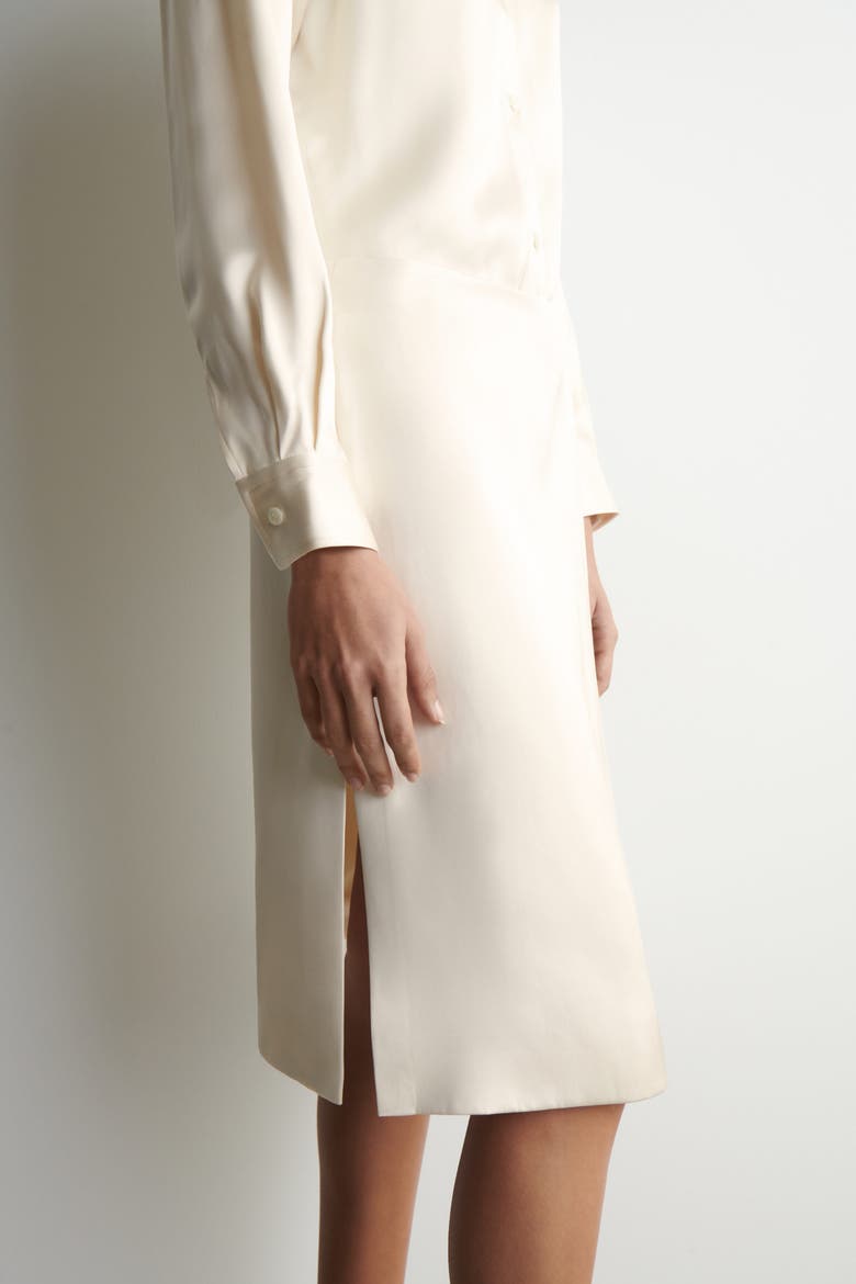 Satin Wrap Skirt, Alternate, color, WHITE