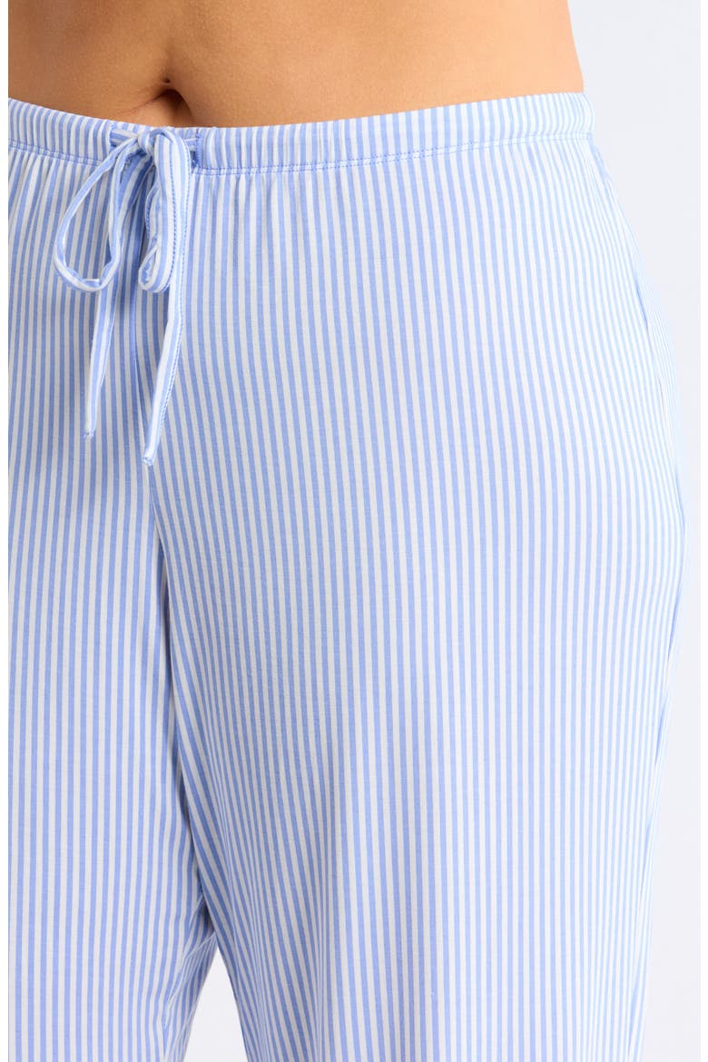Moonlight Eco Knit Pajamas, Alternate, color, BLUE E- IVORY SKINNY STRIPE
