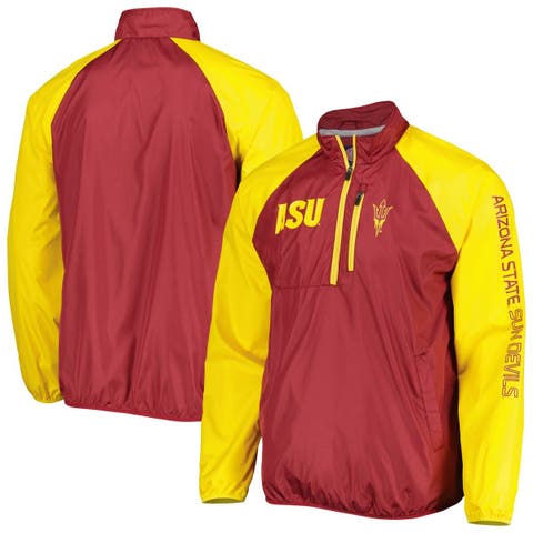 Men's G-III Sports by Carl Banks Maroon/Gold Arizona State Sun Devils Point Guard Raglan Half-Zip Jacket