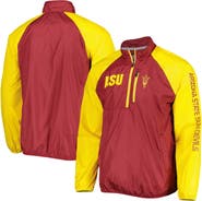 G-III SPORTS BY CARL BANKS Men's G-III Sports by Carl Banks Maroon/Gold Arizona State Sun Devils Point Guard Raglan Half-Zip Jacket