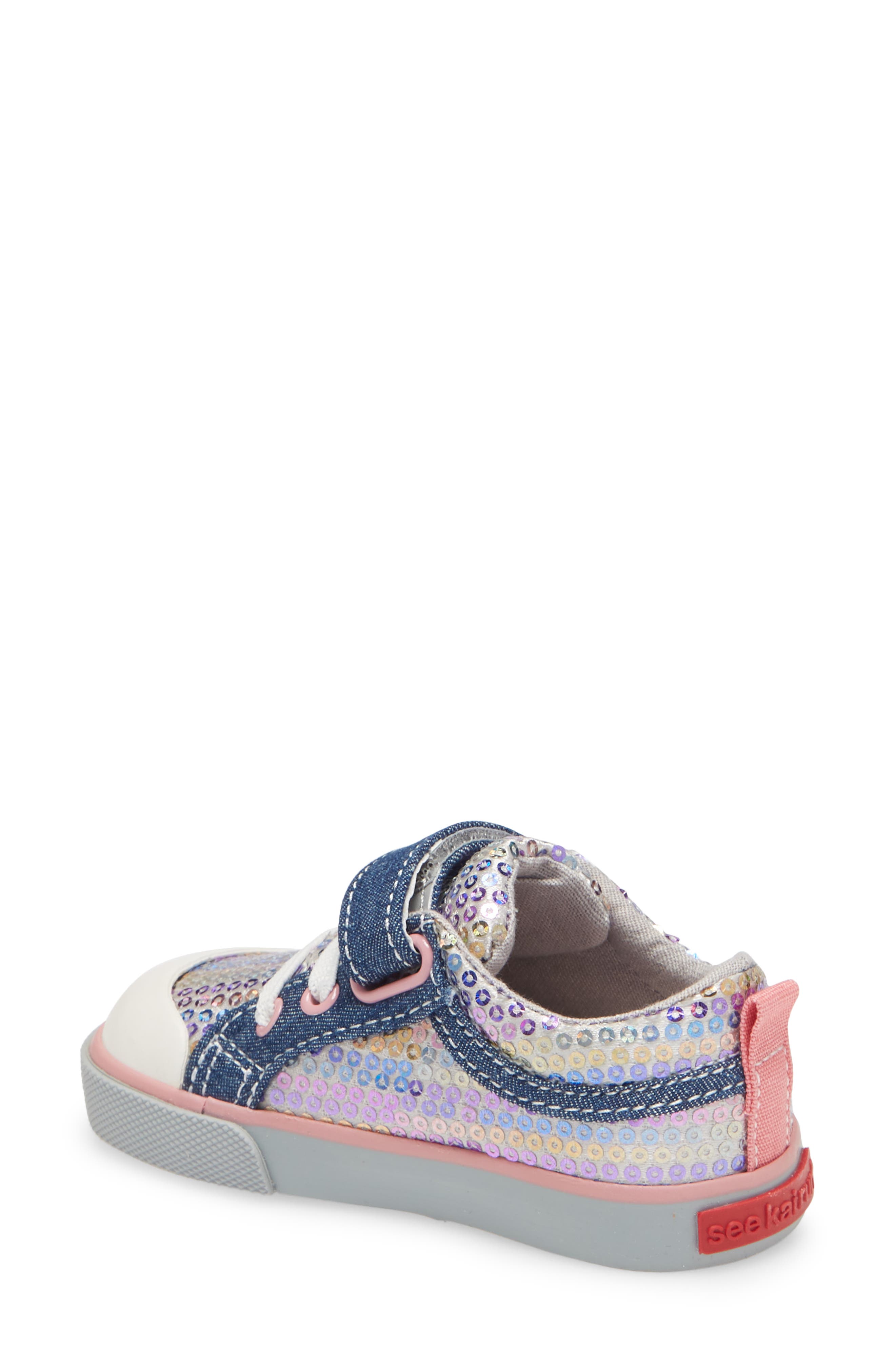 Kristin Sneaker, Alternate, color, CHAMBRAY/ SEQUINS