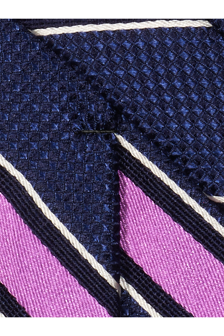 Patterned Woven Silk Tie, Alternate, color, Berry/Navy