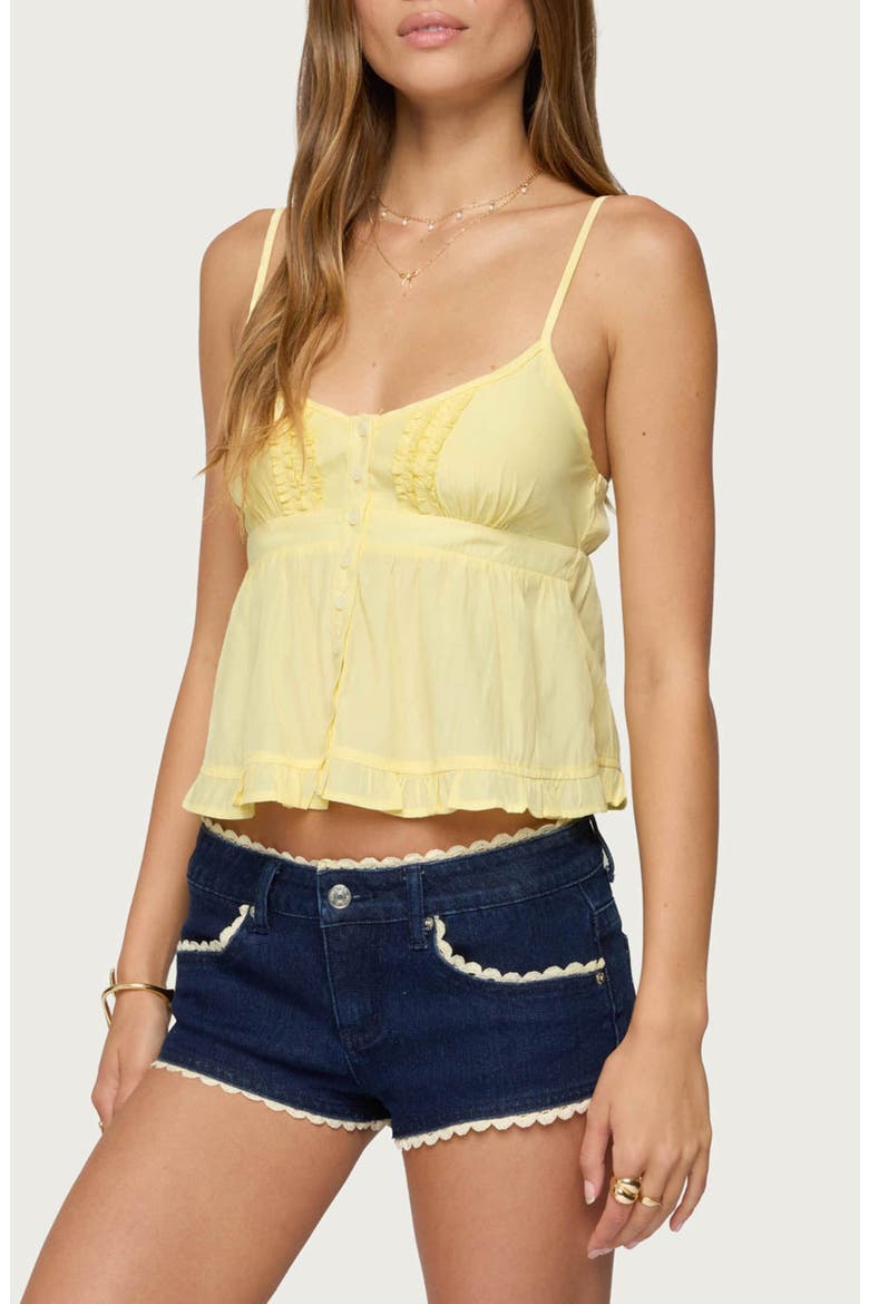 Halsey Ruffle Babydoll Camisole, Alternate, color, YELLOW