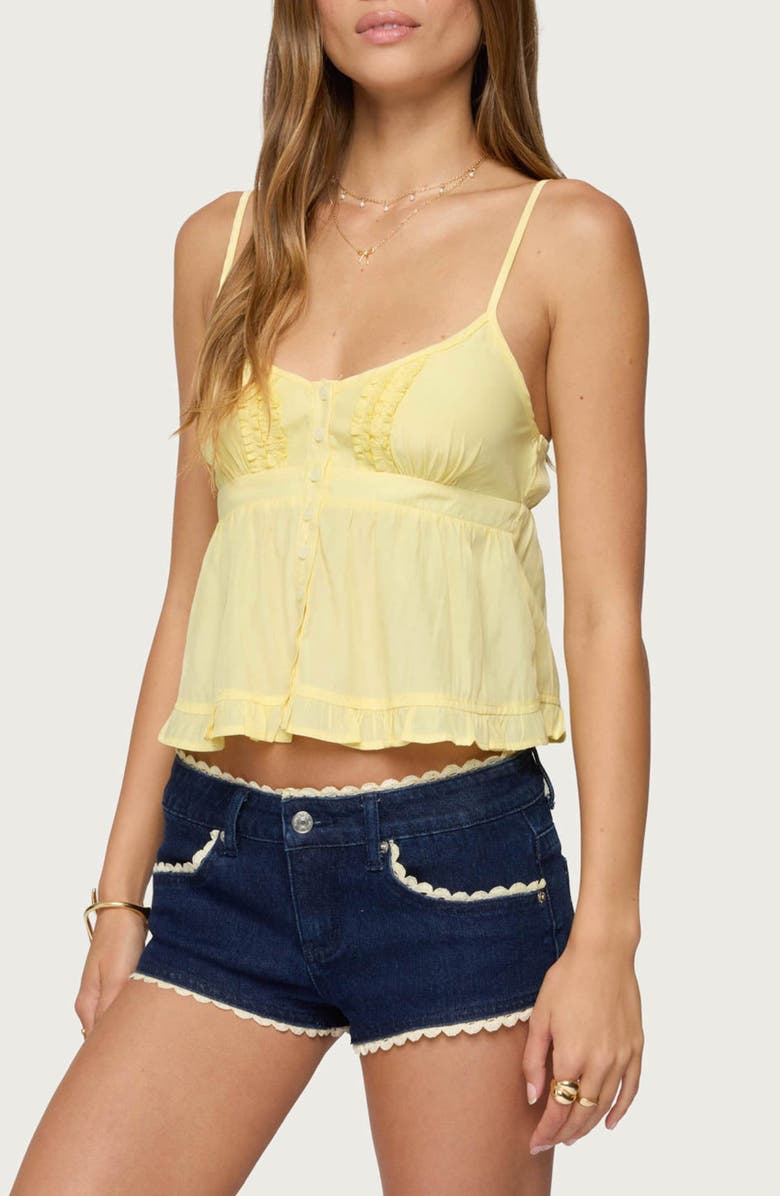 EDIKTED Halsey Ruffle Babydoll Camisole, Alternate, color, Yellow