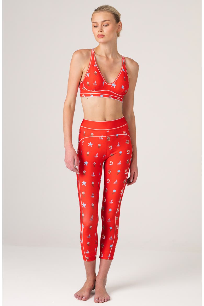 Red Tides Sports Bra, Alternate, color, Red