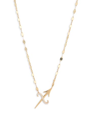 Lana 14k Gold Diamond Zodiac Sagittarius Pendant Necklace In Gold