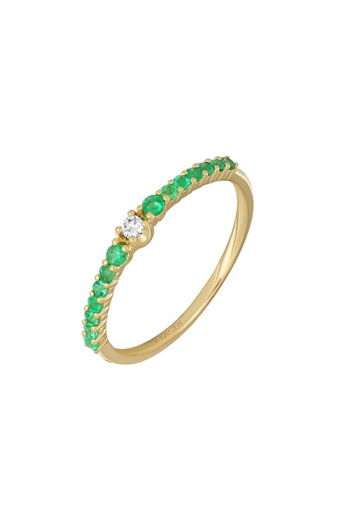 El Mar 18K Gold Gemstone & Diamond Stackable Ring