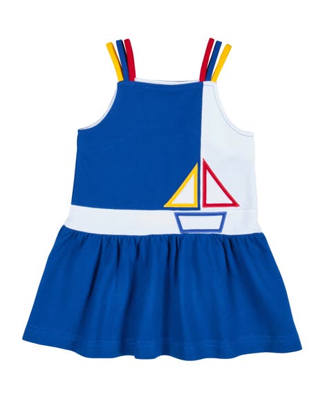 Pique Knit Dress With Sailboat