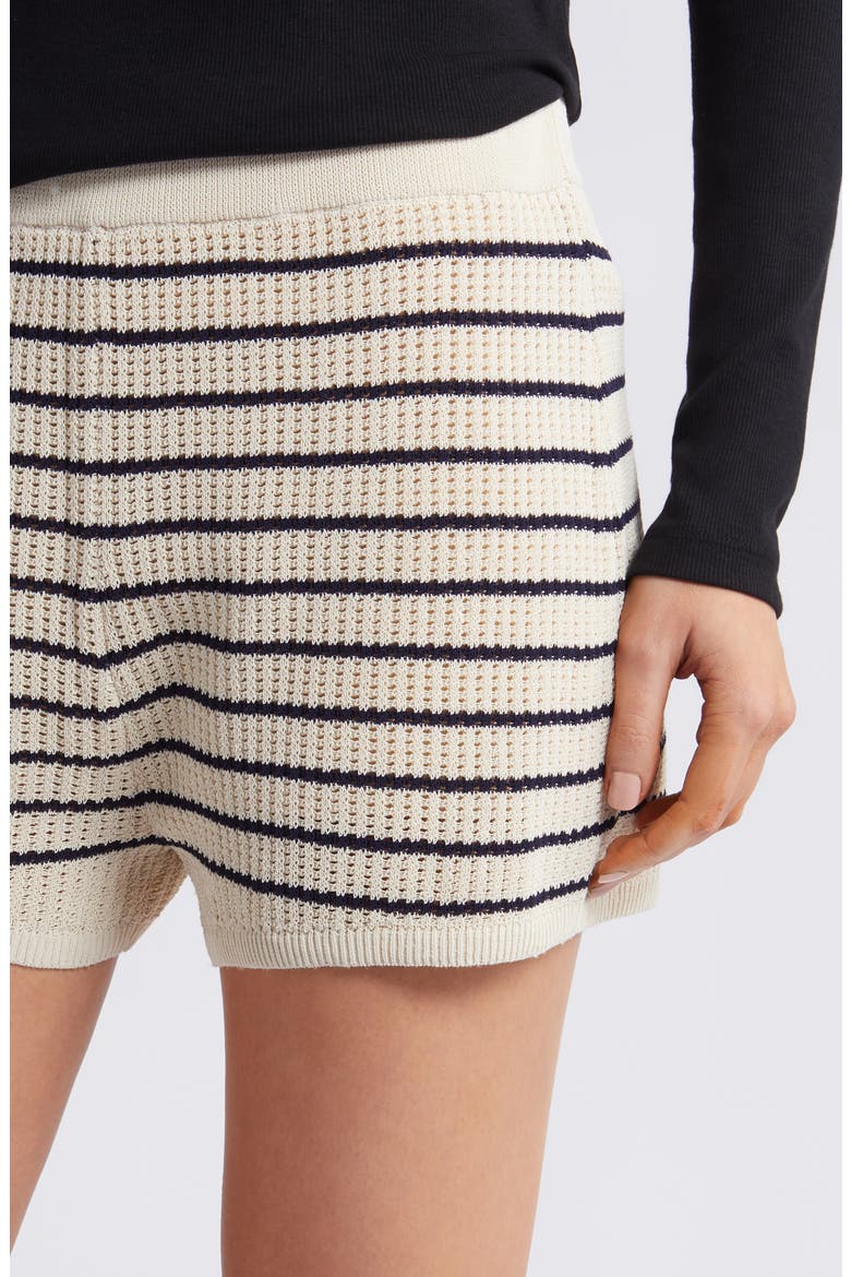 Viola Stripe Sweater Knit Shorts, Alternate, color, TURLE DOVE MULTI