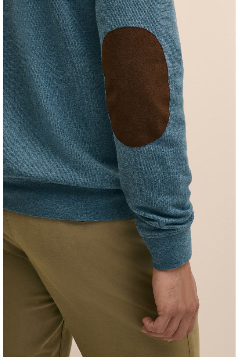 Double Face Piqué Quarter Zip Sweater, Alternate, color, BLUE/ GRAY