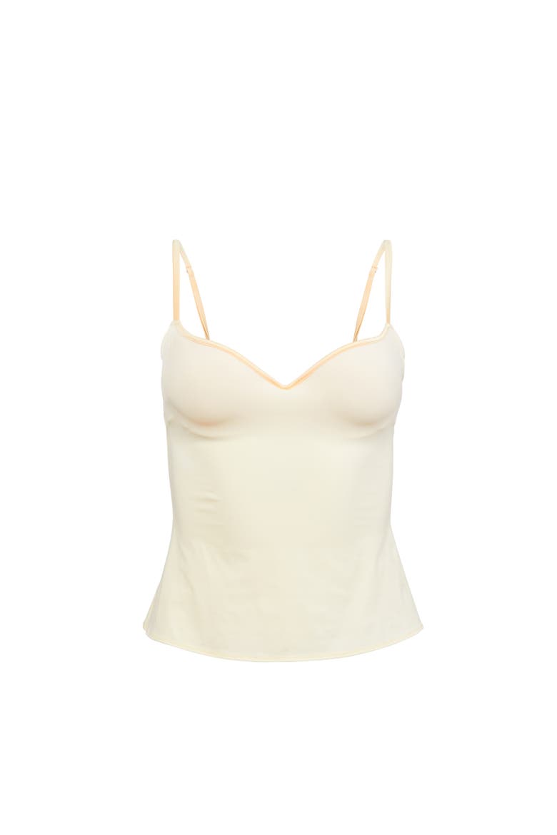 Scooped Neck Built-In Bra Cami, Alternate, color, Buttercup