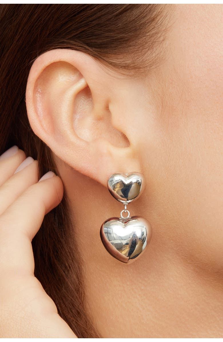 Oradina Sterling Silver Lover Statement Drop Earrings, Alternate, color, Silver