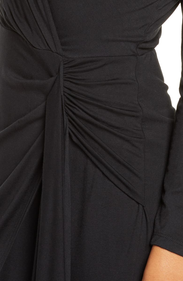 Fraiche by J Long Sleeve Ruched Faux Wrap Minidress, Alternate, color, 