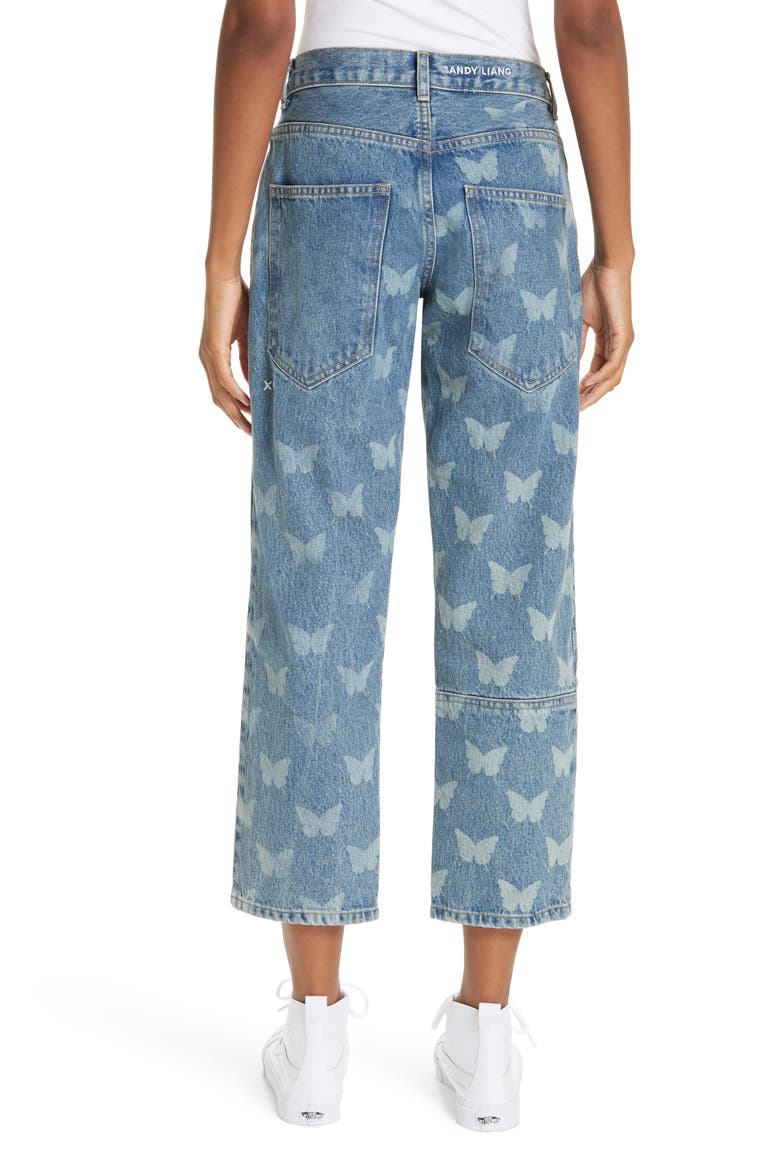 Mariah Butterfly Crop Jeans, Alternate, color, BUTTERFLY