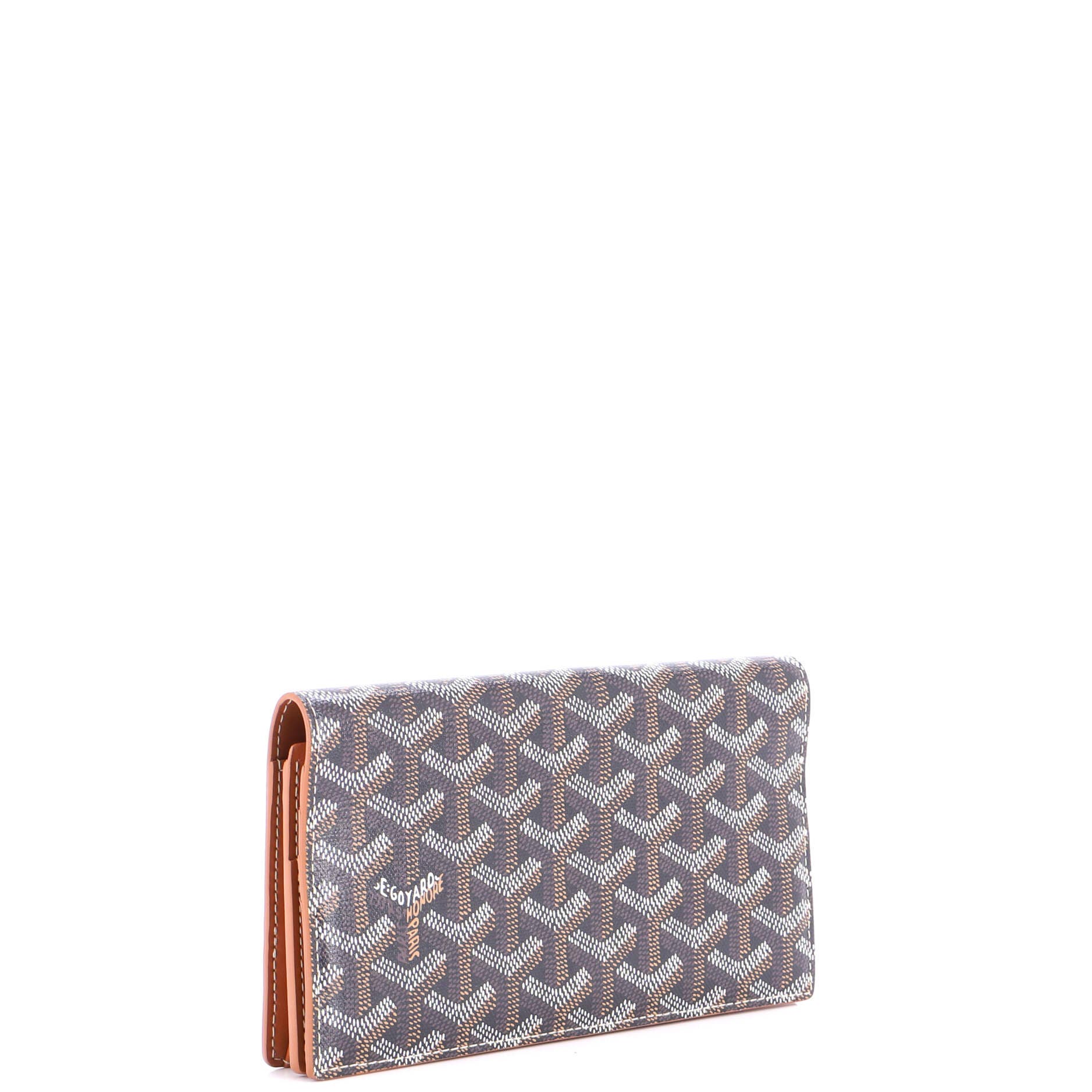 Pre-Owned Goyard Richelieu Wallet Coated Canvas Long, Alternate, color, Brown