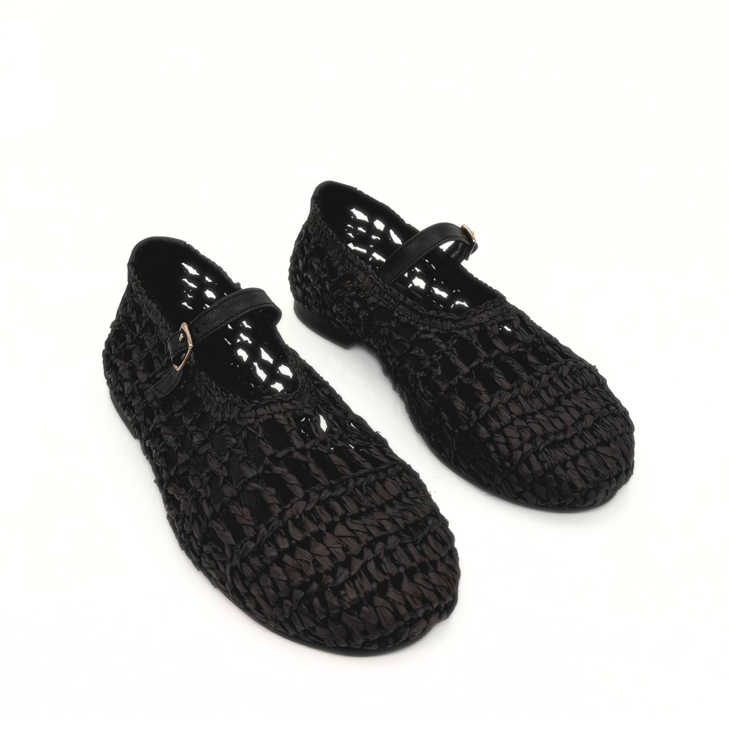 Amie Rafa Elaina Raffia Mary Janes, Alternate, color, Black