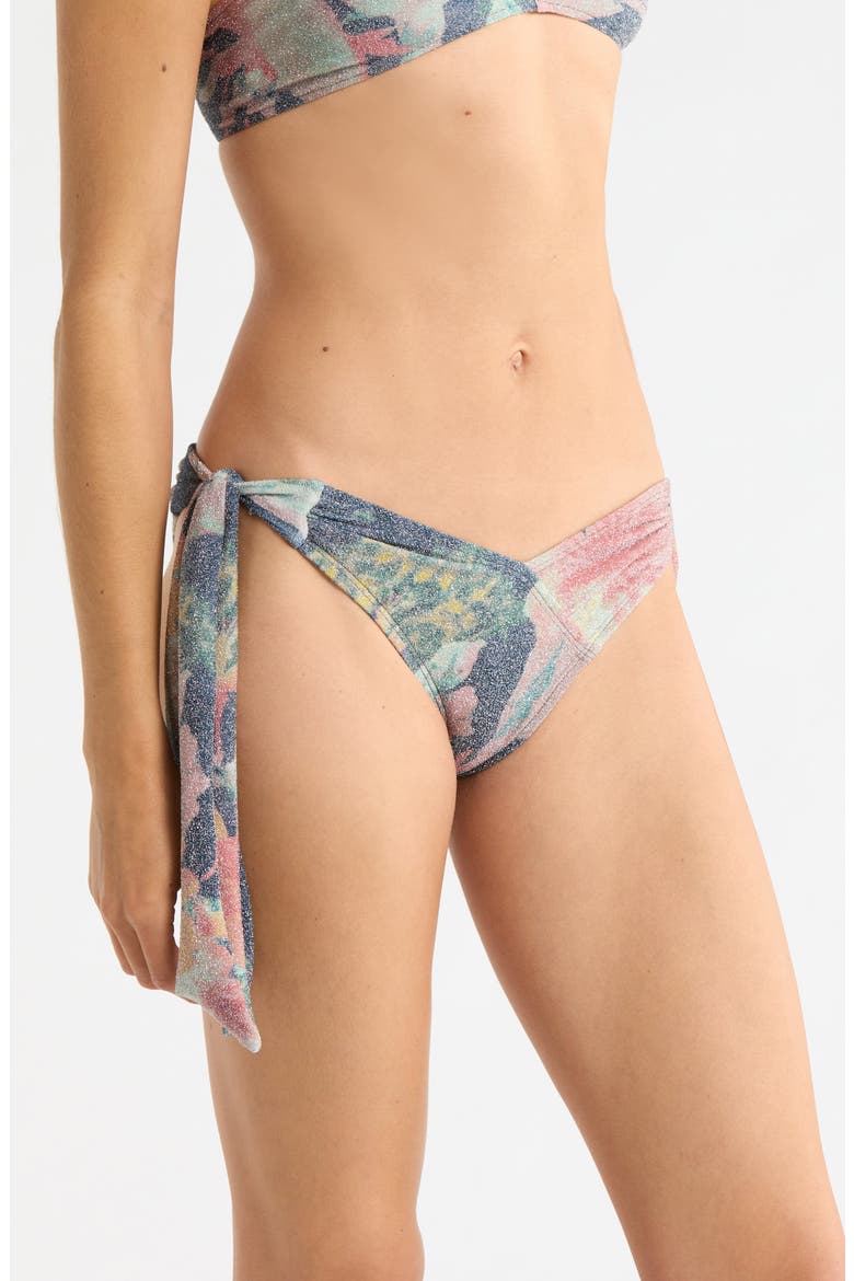 Renee Metallic Bikini Bottoms, Alternate, color, FLOWER RIOT