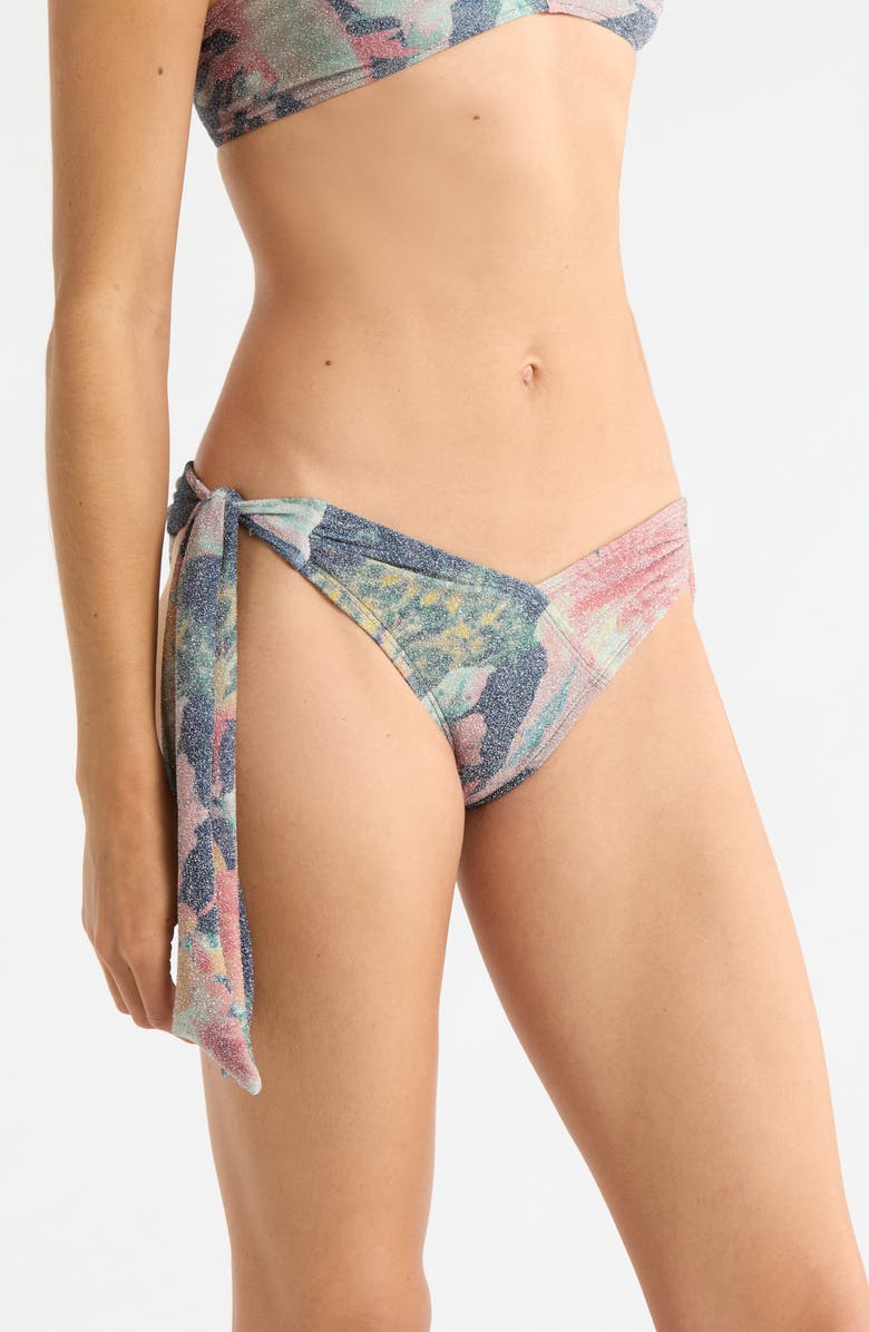 free-est by Free People Renee Metallic Bikini Bottoms, Alternate, color, Flower Riot