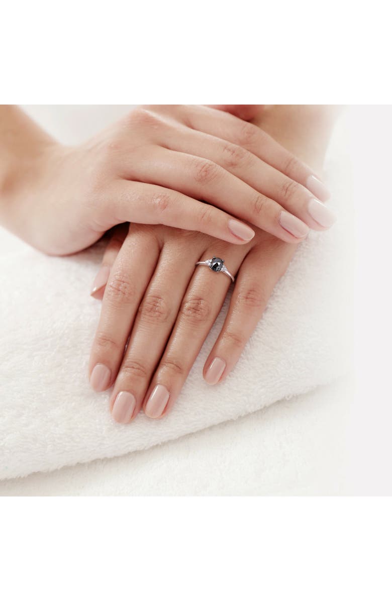 Julianna B. Black & White Diamond Oval Ring 14k, Alternate, color, Diamond