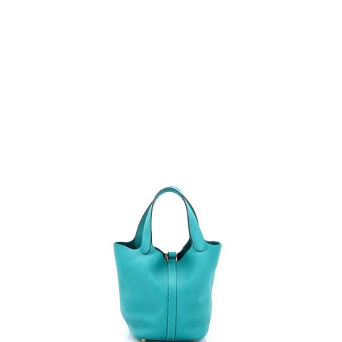 Pre-owned Hermes Hermes Picotin Lock Bag Clemence Pm In Blue