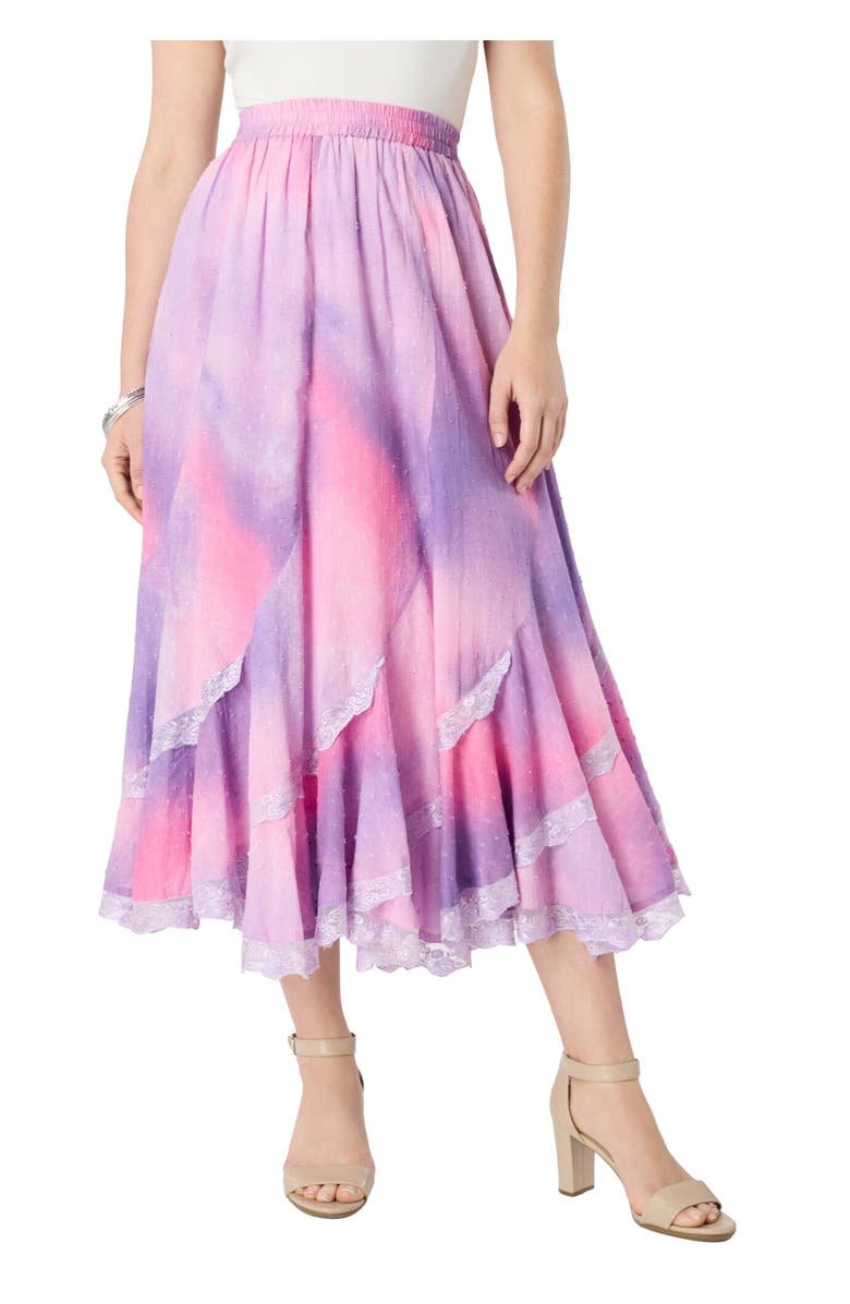 Roaman's Plus Size French Skirt, Main, color, Lavender Soft Mist