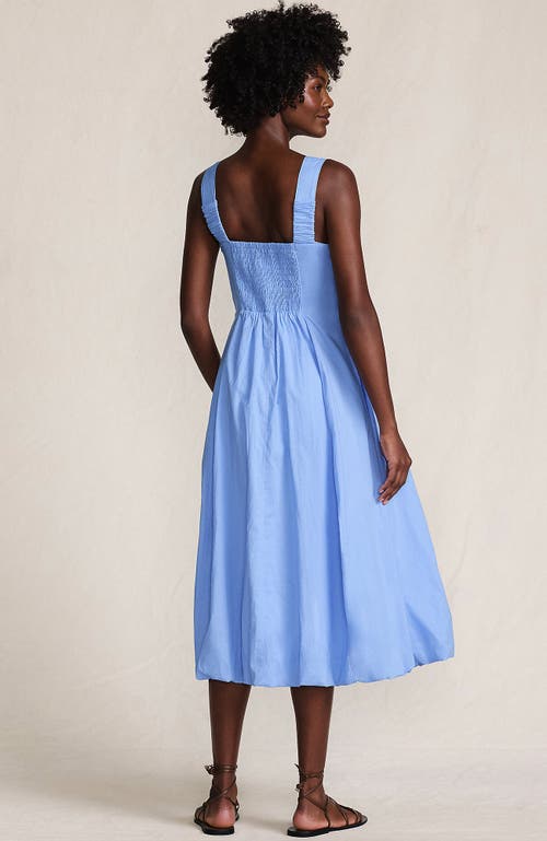 Lands' End Sleeveless Cambric Bubble Hem Midi Dress In Blue