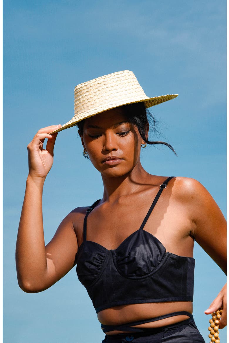 The Celeste Woven Straw Hat, Alternate, color, Beige