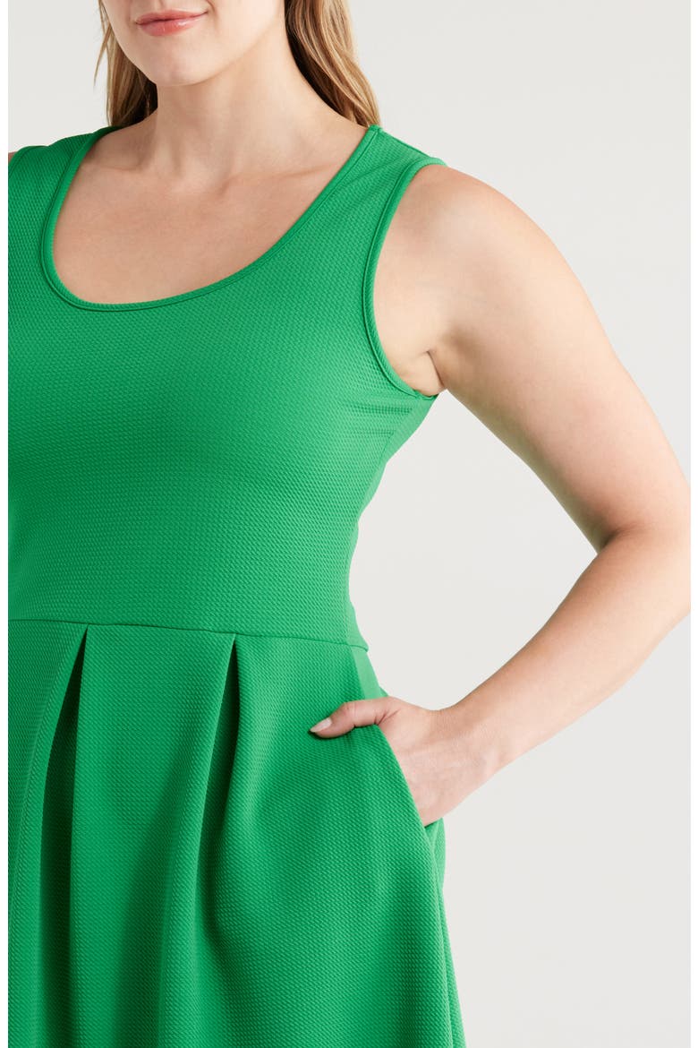 Sleeveless Stretch Fit & Flare Minidress, Alternate, color, GREEN