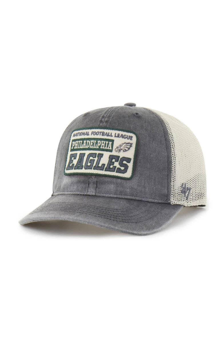 '47 Men's '47  Charcoal Philadelphia Eagles Canteen Relaxed Trucker Adjustable Hat, Main, color, Charcoal