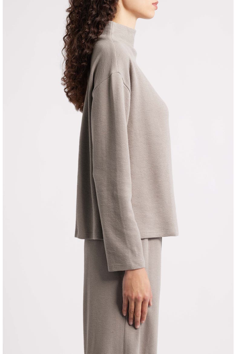 Funnel Neck Boxy Organic Cotton Blend Top, Alternate, color, REED