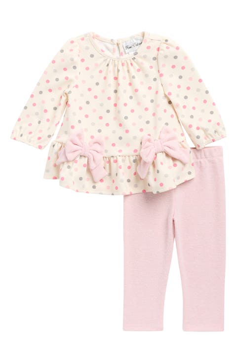 Polka Dot Bow Long Sleeve Top & Leggings Set (Baby)