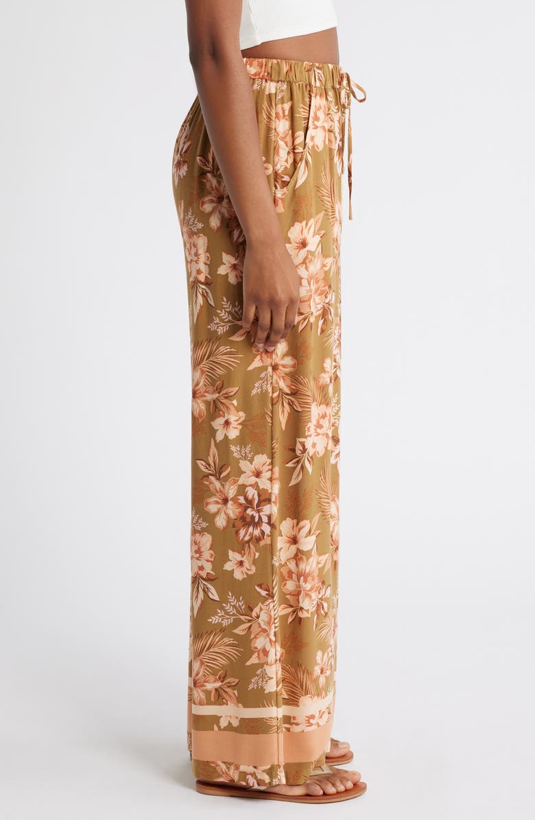 Rip Curl Desert Dreams Floral Wide Leg Pants, Alternate, color, Bronze