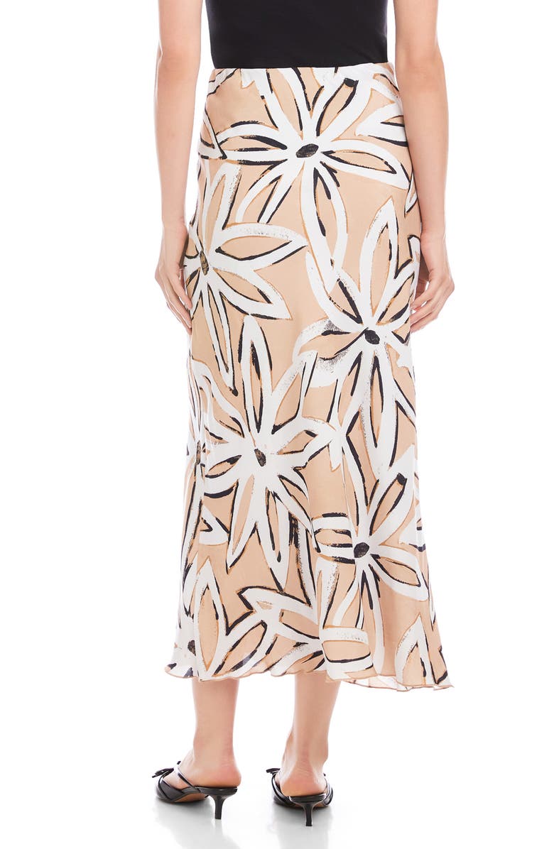 FIFTEEN TWENTY Eva Print Bias Cut Ankle Skirt, Alternate, color, Beige Floral Print