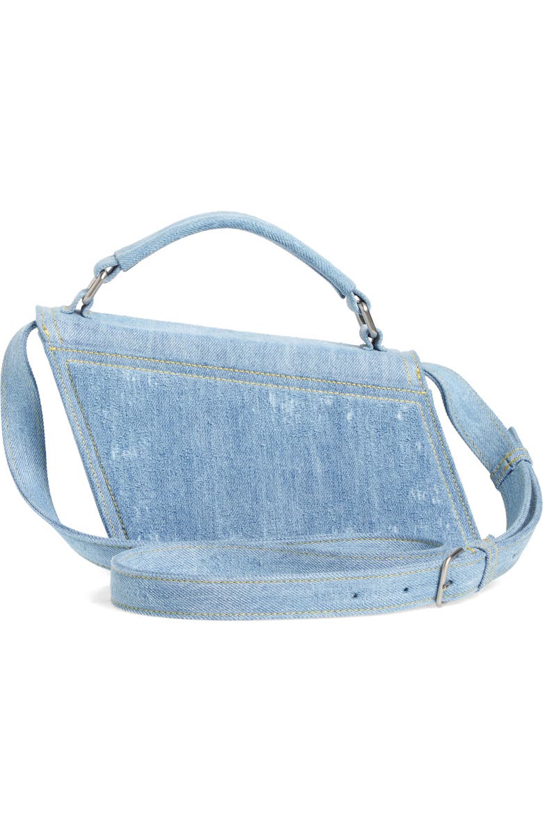 Acne Studios Mini Distortion Destroyed Denim Shoulder Bag, Alternate, color,