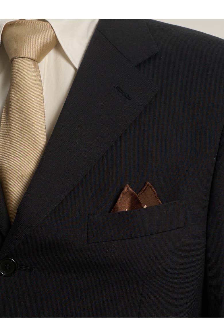 Checkerboard Pocket Square, Alternate, color, Coffee