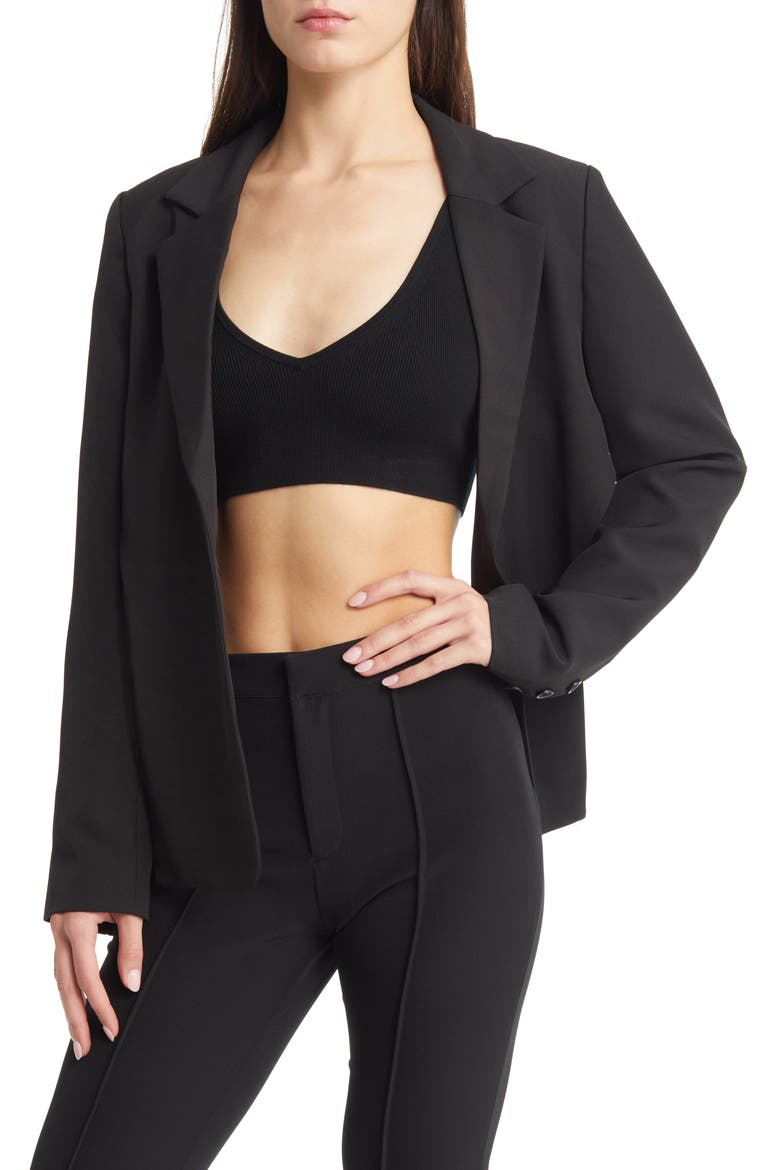 Open Back Blazer, Main, color, BLACK