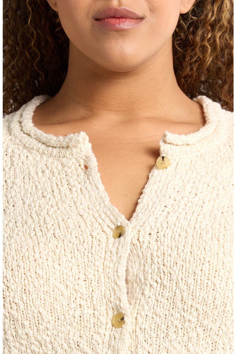 Fitted Crewneck Cardigan, Alternate, color, IVORY DOVE
