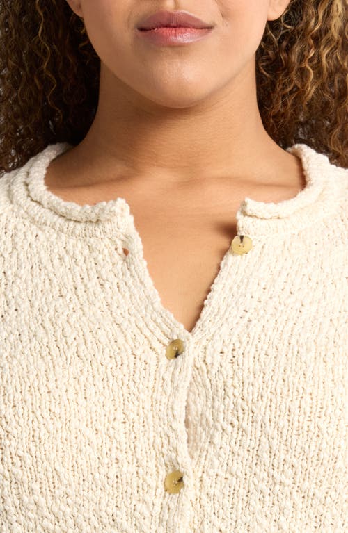 Treasure & Bond Fitted Crewneck Cardigan In Ivory Dove
