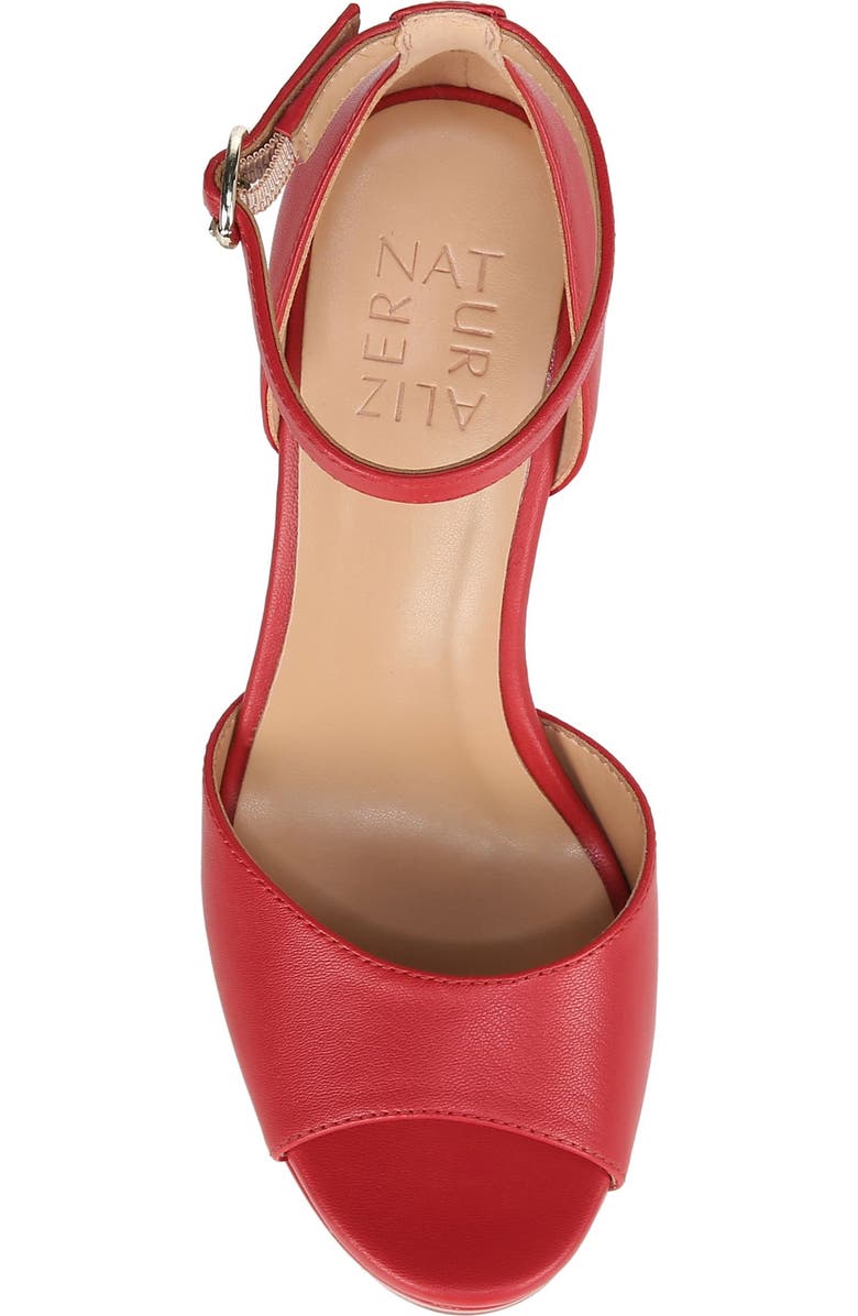 Naturalizer Melina Ankle Strap Platform Sandal, Alternate, color, Crimson Red Leather