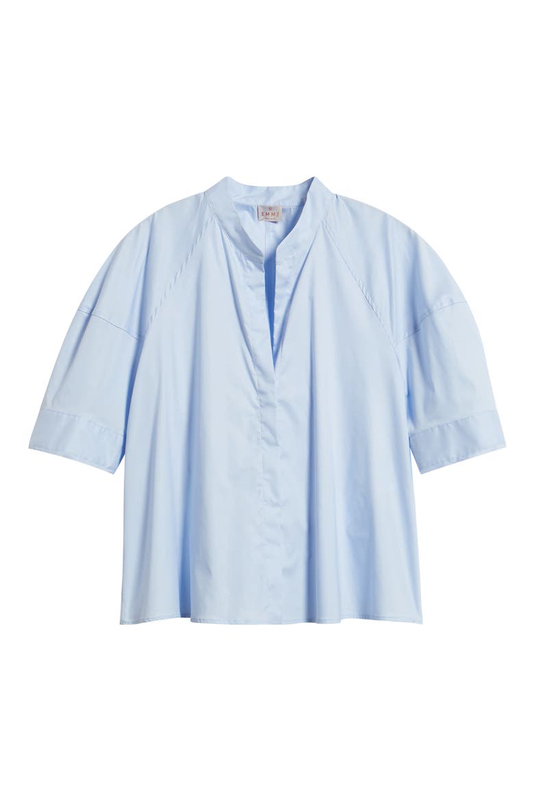 Genniaio Stand Collar Puff Sleeve Top, Alternate, color, SKY-BLUE