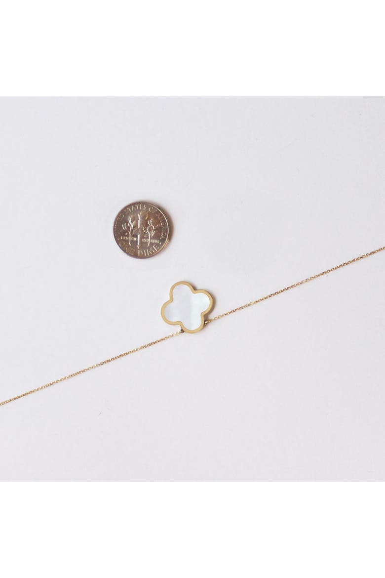 Extra Large Mother of Pearl Single Clover Necklace, Alternate, color, Mother of Pearl