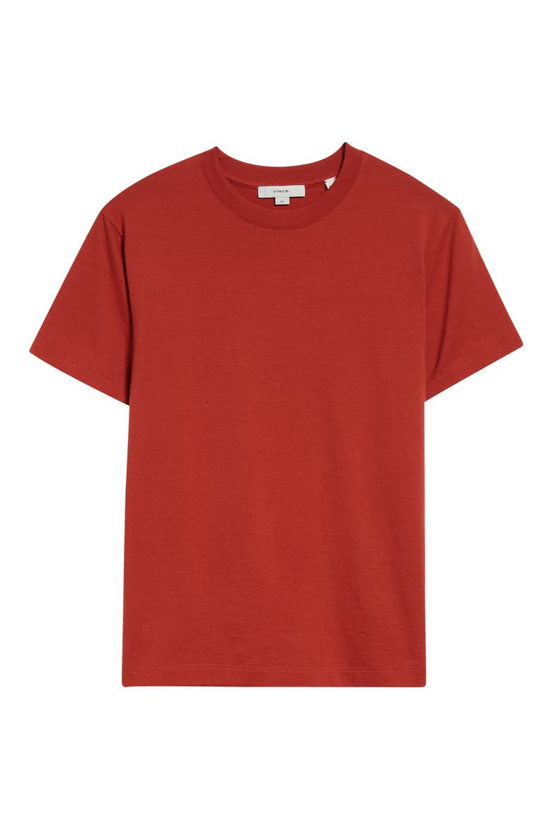 Pima Cotton Crewneck T-Shirt, Alternate, color, BRICK ROSE