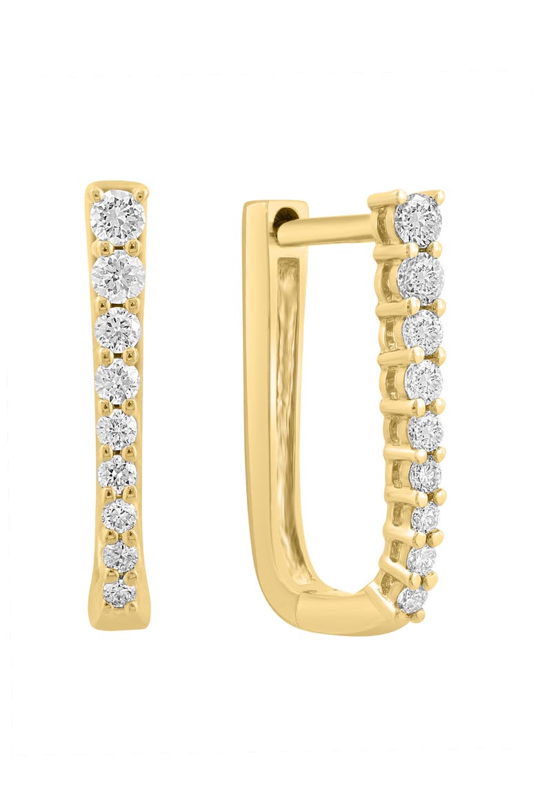 Diamond Bar Hoop Earrings in 14K Yellow Gold, Alternate, color, 14K Yellow Gold