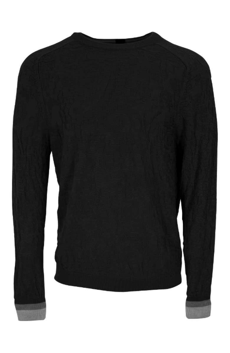 Lords of Harlech Colin Jacquard Merino Wool Paisley Sweater, Alternate, color, Black