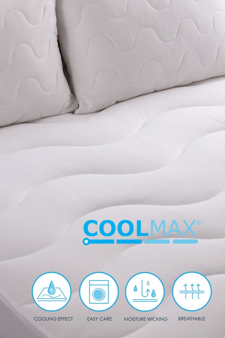 Coolmax Twin Moisture Wicking Performance Mattress Pad, Alternate, color, WHITE