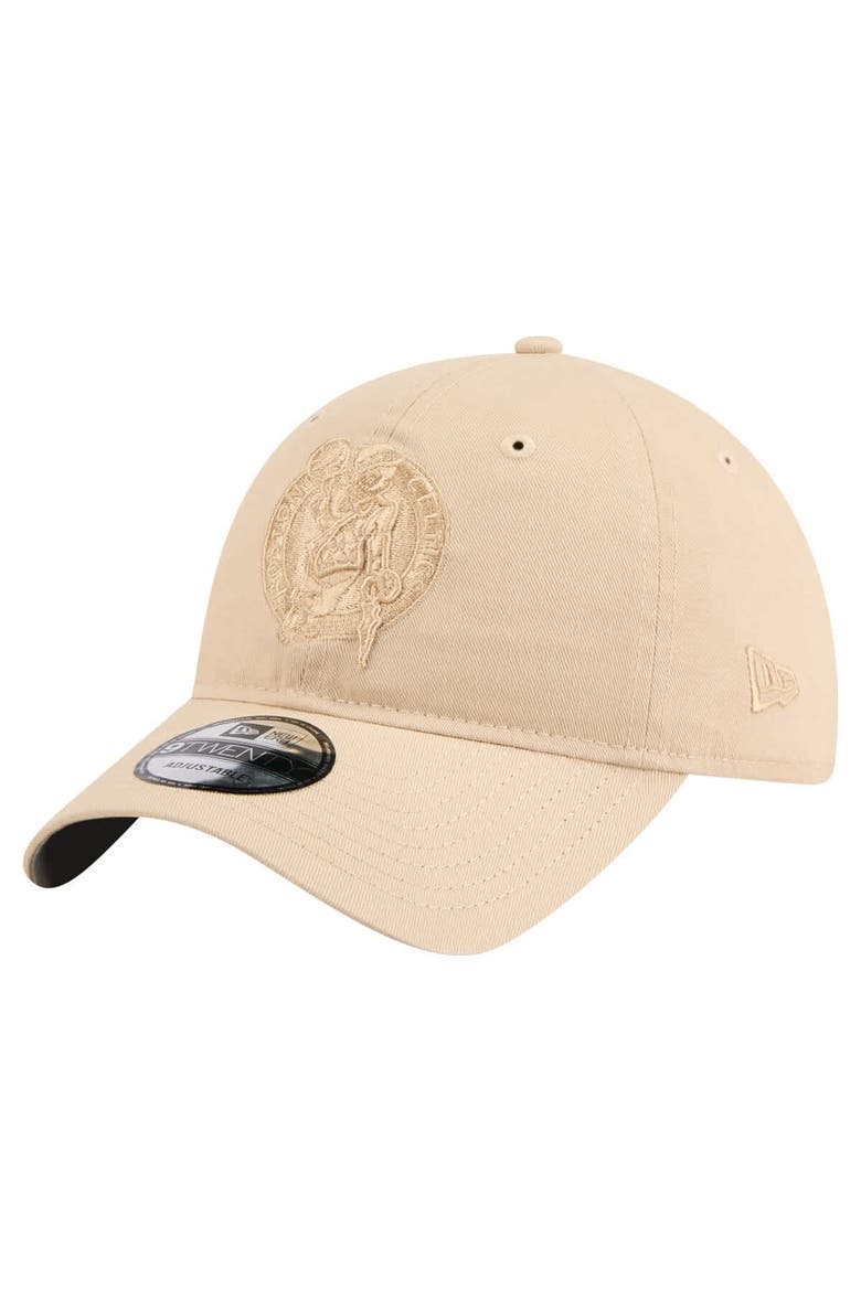Men's New Era Khaki Boston Celtics Color Pack Tonal 9TWENTY Adjustable Hat, Main, color, Khaki