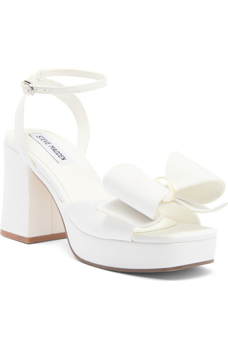 Steve Madden Aerin Bow Platform Sandal, Main, color, White